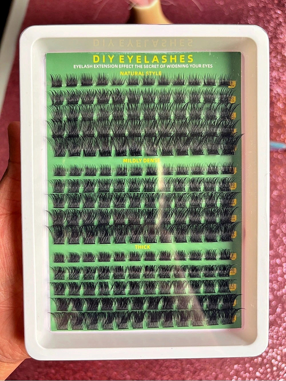DiyEyelashes Natural Style / Mildly Dense / Thick False Eyelashes Black & Green